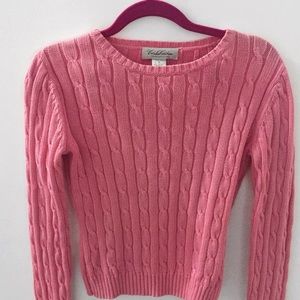 Brooks Brothers Pink Cable Knit Sweater